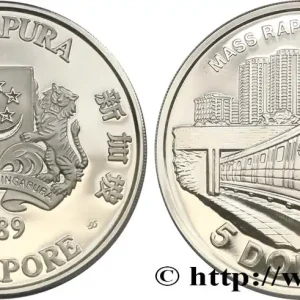 SINGAPOUR 5 Dollars Proof Métro de Singapour 1989 fwo_849955 Monde Achetez Aujourd’hui