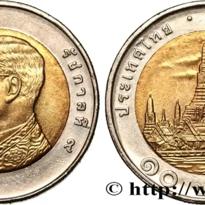 THAÏLANDE 10 Baht roi Rama IX Bhumipol 4e effigie BE 2555 2012 fwo_850055 Monde Gros Lot