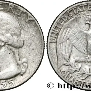 Soldes ÉTATS-UNIS D'AMÉRIQUE 1/4 Dollar Georges Washington 1955 Philadelphie fwo_858798 Monde