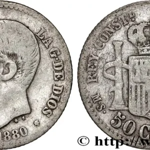 Pas Cher ESPAGNE 50 Centimos Alphonse XII 1880 Madrid fwo_862091 Monde