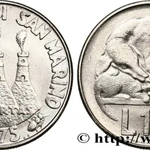 SAINT-MARIN 100 Lire 3 tours / chien et chat 1975 fwo_871101 Monde Meilleure Qualité