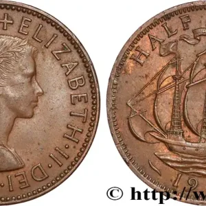 ROYAUME-UNI 1/2 Penny Élisabeth II 1959 Londres fwo_873996 Monde Meilleure Qualité