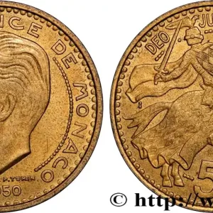 MONACO 50 Francs Rainier III 1950 Paris fwo_881228 Monde Dernier Modèle