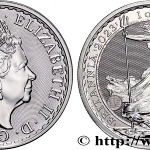 ARGENT D'INVESTISSEMENT 1 Oz - 2 Pounds Britannia 2023 fwo_883908 Monde Haute Qualité