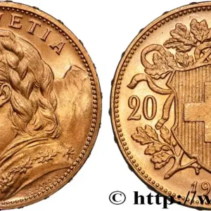 OR, PALLADIUM ET PLATINE INVESTISSEMENT 20 Francs "Vreneli" 1915 Berne fwo_884437 Monde Prix Choc