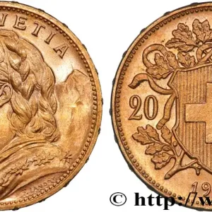 OR, PALLADIUM ET PLATINE INVESTISSEMENT 20 Francs "Vreneli" 1915 Berne fwo_884438 Monde Remise