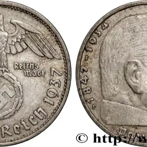 Expédié Aujourd’hui ALLEMAGNE 2 Reichsmark swastika 1937 Stuttgart fwo_885466 Monde