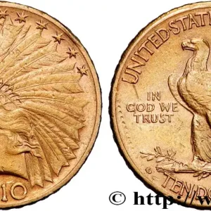 En Vogue OR, PALLADIUM ET PLATINE INVESTISSEMENT 10 Dollars or "Indian Head", 2e type 1910 Denver fwo_894295 Monde