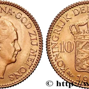 OR, PALLADIUM ET PLATINE INVESTISSEMENT 10 Gulden 4e type Wilhelmina 1925 Utrecht fwo_894320 Monde Premium