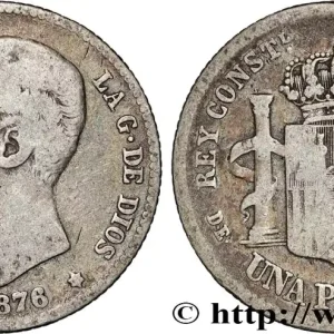 ESPAGNE 1 Peseta Alphonse XII 1876 Madrid fwo_894844 Monde Vente Directe