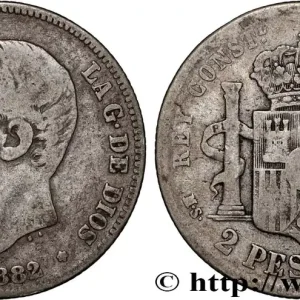 Pas Cher ESPAGNE 2 Pesetas Alphonse XII 1882 Madrid fwo_894853 Monde