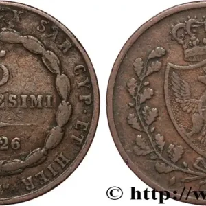 ITALIE - ROYAUME DE SARDAIGNE - CHARLES-FÉLIX 5 Centesimi type au “L” 1826 Turin fwo_895028 Monde Prix Réduit