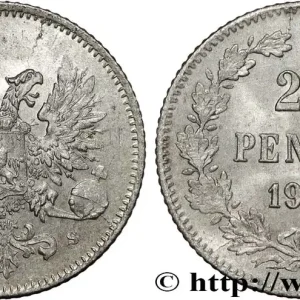 FINLANDE 25 Pennia aigle bicéphale type à l’aigle sans couronne du gouvernement Kerenski 1917 Helsinki fwo_820127 Monde Top Qualité