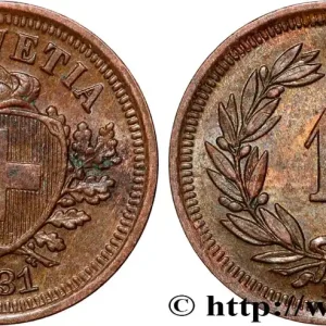 Dernier Modèle SUISSE 1 Centime (Rappen) Croix Suisse 1931 Berne fwo_836471 Monde