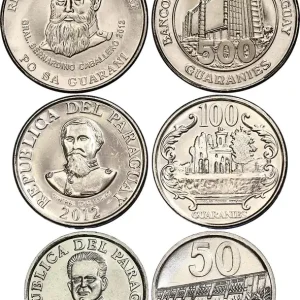 PARAGUAY Lot de 3 monnaies 50, 100 et 500 Guaranies 2012 fwo_845648 Monde Réduction