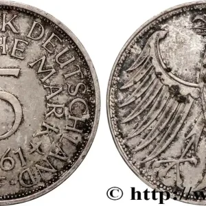 Quantité Limitée ALLEMAGNE 5 Mark aigle 1961 Stuttgart fwo_854797 Monde