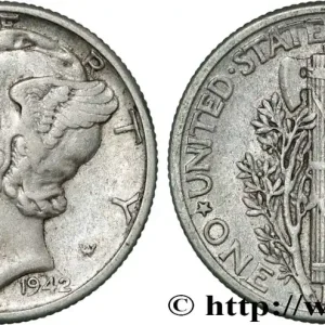 Certifié ÉTATS-UNIS D'AMÉRIQUE 1 Dime Mercury 1942 Philadelphie fwo_861219 Monde