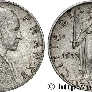 Tendance VATICAN ET ÉTATS PONTIFICAUX 5 Lire Pie XII an XV 1953 Rome fwo_862563 Monde