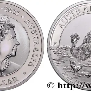 Certifié ARGENT D'INVESTISSEMENT 1 Oz - 1 Dollar Proof Émeu 2023 Perth fwo_883216 Monde
