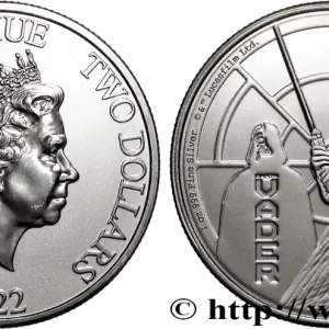 En Vogue ARGENT D'INVESTISSEMENT 1 Oz - 2 Dollars Dark Vador 2022 fwo_883306 Monde