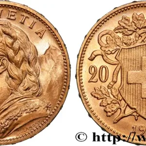 OR, PALLADIUM ET PLATINE INVESTISSEMENT 20 Francs "Vreneli" 1915 Berne fwo_884439 Monde Livraison Gratuite