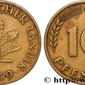Achetez Aujourd’hui ALLEMAGNE 10 Pfennig “Bank deutscher Länder” 1949 Stuttgart - F fwo_884687 Monde