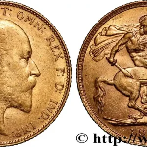 OR, PALLADIUM ET PLATINE INVESTISSEMENT 1 Souverain Edouard VII 1908 Londres fwo_890427 Monde Gros Lot