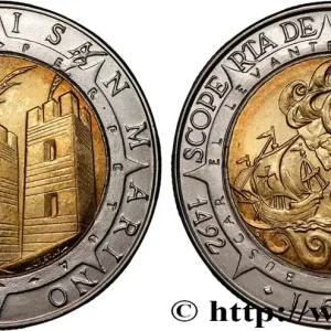 Marque SAINT-MARIN 500 Lire 500e anniversaire de la découverte de l’Amérique 1992 Rome - R fwo_890594 Monde