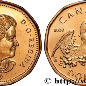 Offre Limitée CANADA 1 Dollar Lucky Loonie : Elisabeth II /Plongeon huard et logo des jeux olympique de Vancouver (2010). 2008 fwo_893941 Monde