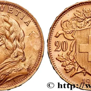 OR, PALLADIUM ET PLATINE INVESTISSEMENT 20 Francs "Vreneli" 1922 Berne fwo_894324 Monde Nouvel Arrivage