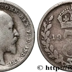 ROYAUME-UNI 3 Pence Edouard VII 1902 fwo_895035 Monde Achetez Aujourd’hui