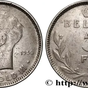 BELGIQUE 5 Frank (Franc) Léopold III 1936 fwo_896096 Monde Réduction