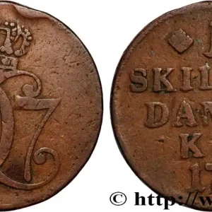 Retour Gratuit DANEMARK 1 Skilling Christian VII 1771 Copenhague fwo_896144 Monde