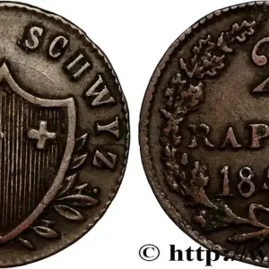 SUISSE - CONFÉDÉRATION HELVÉTIQUE - CANTON DE SCHWYTZ 2 Rappen 1845 fwo_896147 Monde Pas Cher
