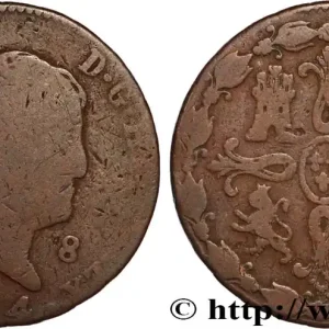 Offre Spéciale ESPAGNE 8 Maravedis Ferdinand VII 1824 Jubia fwo_896153 Monde