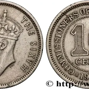 MALAISIE 10 Cents Commission Monétaire de Malaisie Georges VI 1948 Londres fwo_896336 Monde Seulement Aujourd’hui