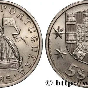 Nouveauté PORTUGAL 5 Escudos emblème 1985 Lisbonne fwo_896368 Monde