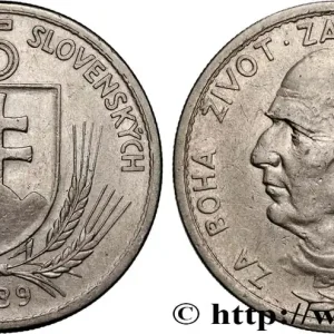 SLOVAQUIE 5 Korun emblème de la Slovaquie / le prêtre Andrej Hlinka chef du Parti slovaque du peuple 1939 fwo_896499 Monde Offre Exclusive
