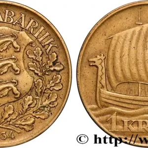 ESTONIE 1 Kroon 1934 fwo_896508 Monde Prix Cassé