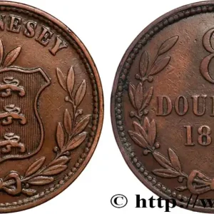 GUERNESEY 8 Doubles armes du baillage de Guernesey 1868 Heaton fwo_896561 Monde Prix Choc