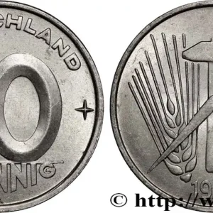 Populaire ALLEMAGNE RÉPUBLIQUE DÉMOCRATIQUE 10 Pfennig type Deutschland 1953 Berlin fwo_896600 Monde