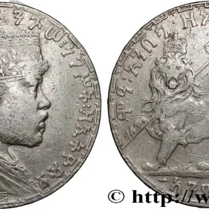 ÉTHIOPIE - ABYSSINIE - MÉNÉLIK II 1 Birr EE1895 1903 Paris fwo_896631 Monde Livraison Mondiale