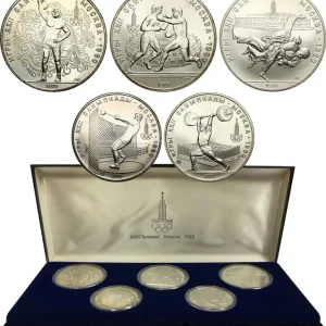 RUSSIE - URSS Coffret 5 Monnaies Jeux Olympiques de Moscou 1979 fwo_677884 Monde Artisanat