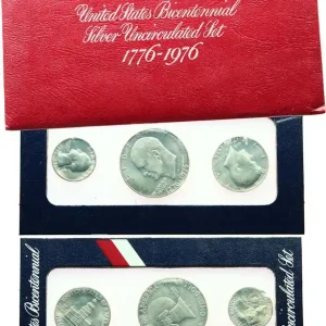 ÉTATS-UNIS D'AMÉRIQUE Série proof 3 monnaies - Bicentenaire de la Déclaration de l’indépendance 1976 San Francisco fwo_678078 Monde Usine Directe