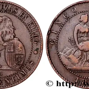 Retour Gratuit ESPAGNE 5 Centimos “ESPAÑA” 1870 Oeschger Mesdach & CO fwo_957174 Monde