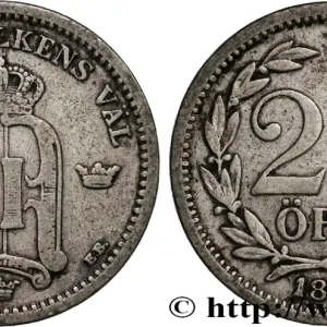 Vente Directe SUÈDE 25 Ore Oscar II de Suède et de Norvège 1898 fwo_956746 Monde