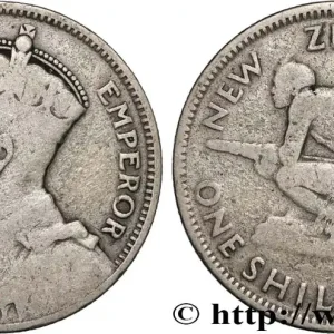 NOUVELLE-ZÉLANDE 1 Shilling Georges V 1933 Londres fwo_956736 Monde Authentique
