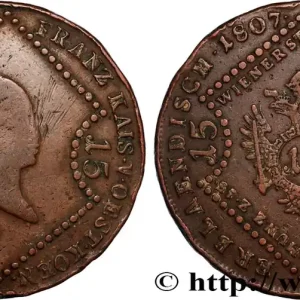 Dernier Modèle AUTRICHE 15 Kreuzer empereur François Ier 1807 Schmollnitz - S fwo_956694 Monde