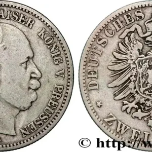 ALLEMAGNE - PRUSSE 2 Mark Guillaume Ier 1876 Berlin fwo_895433 Monde Solde
