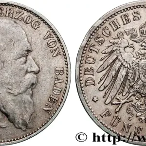 Populaire ALLEMAGNE - GRAND-DUCHÉ DE BADE - FRÉDÉRIC Ier 5 Mark 1904 Karlsruhe - G fwo_895724 Monde